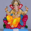 Ganpati Idol sitting on Hibiscus flower