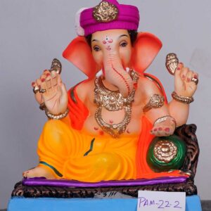 Ganpati Idol sitting in Peshwai Baithak with Pagdi