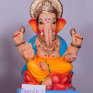 Ganpati Idol sitting on lotus flower