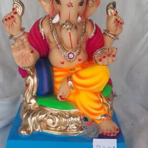 Ganpati Idol sitting on simhasan without Makhar