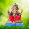 Ganpati idol sitting on Golden Chaurang