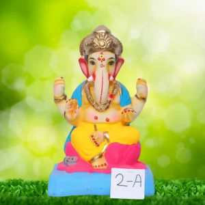 Ganpati Idol sitting on Lotus Flower