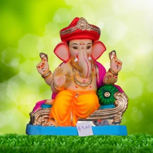 Ganesh idol sitting on Simhasan