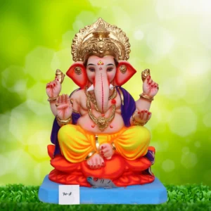 Ganpati Idol sitting on Lotus flower