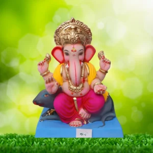 Ganpati Idol sitting on Mushak
