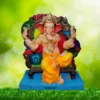 Ganpati Idol sitting on Simhasan